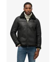 superdry para hombre m5012141a chaqueta faux shearling aviator negro xxl casual poliester