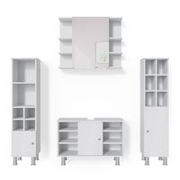 conjunto de muebles de bano fynn 4 partes con armario alto vicco