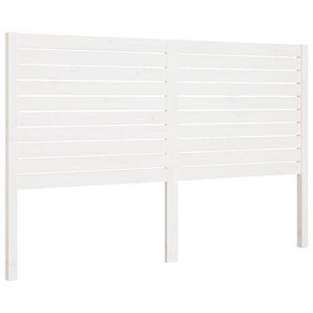 Cabecero，panel De Cabecero De Cama Madera Maciza De Pino Blanco 146x4x100 Cm
