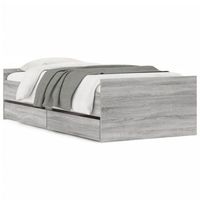 cama para adulto  cama individual  estructura de cama con cajones sonoma gris 75x190 cm