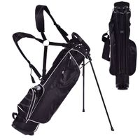 costway bolsa de golf con soporte 4 divisores superiores 4 bolsillos cremallera bolsa refrigeradora portatil liviana para mujeres hombres negro