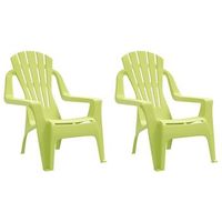 pack 2 uds sillas de jardin  silla de exterior  sillon ninos aspecto madera pp verde 37x34x44cm
