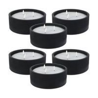 well home - pack 6 velas led redonda negro
