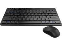pack teclado  raton - rapoo 8000m inalambricos 2 receptores bluetooth negro