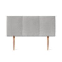 cabecero de terciopelo liso con tres paneles 90x105cm con patas camas 8090 - gris claro