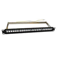 panel modular wp 24 puertos stp cat5e6 con gestor de cables