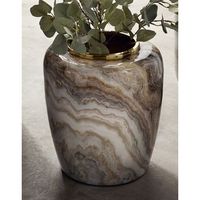jarron imit marmol blanco y gris 36 cms 33dx36 cms