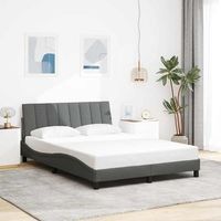 cama matrimonial  cama para adultos  estructura de cama sin colchon tela gris oscuro 120x200 cm cfw378078