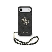 funda para movil guess carcasa de polipiel negra con correa de perlas para iphone air