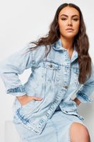 yours cazadora vaquera azul claro lavado mujer curvy y tallas grandes yours