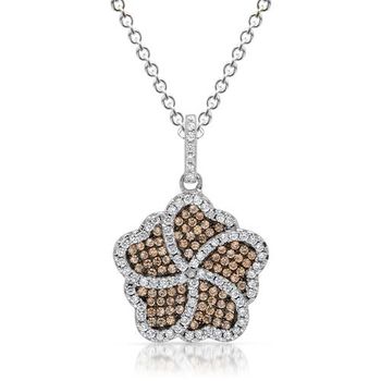 Cadena de plata con colgante de flor