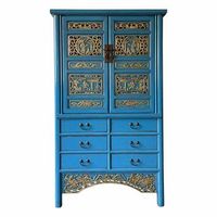 armario de madera azul 100x43x170