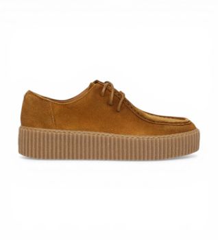 Weekend Max Mara para mujer. 2625526055600 Zapatos de Piel Kapok marrón (40), Plano, 1 a 3cm, Cordones, Casual