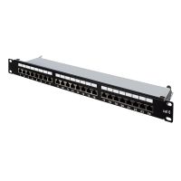 aiten data patch panel 24 puertos ftp cat 6 1u panel alta velocidad para redes datos y armario rack