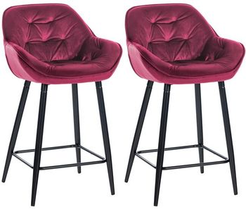 Set de 2 taburetes de bar gibson 76 de terciopelo lila 57.5x54x93.5 cm