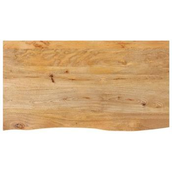Tablero De Mesa Borde Natural Madera Maciza Mango 110x60x3,8 Cm Vidaxl