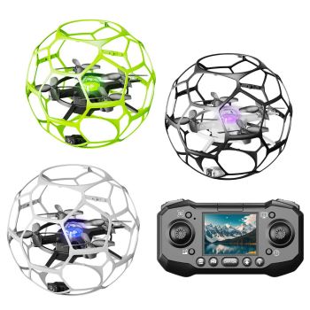 T26 Fútbol Volador WiFi FPV con Cámara HD Flotación por Flujo Óptico Modo Sin Cabeza Giro de Acrobacia de 360° Luz LED D
