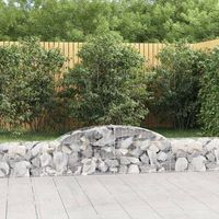 cestas de gaviones 3 piezas  gavion para piedras  gavion decorativo forma de arco hierro 300x30x4060 cm cfw490550