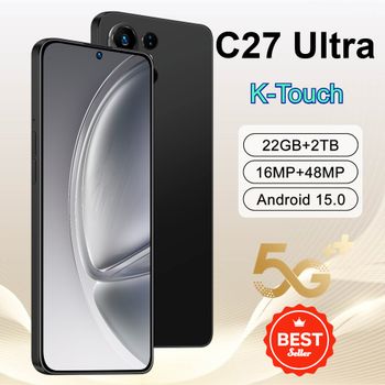 Teléfono Inteligente K-Touch 5G C27 Ultra, Teléfono Móvil Android, Pantalla HD de 7.3 Pulgadas, 22G+2TB, Cámara de 48MP, Batería de 7800mAh, Doble SIM, WIFI, Desbloqueado Global