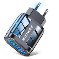 blitzwolf bk-385 48w 4 puertos usb qc 30 cargador rapido de pared adaptador de enchufe eu para iphone 14 14 plus 14 pr
