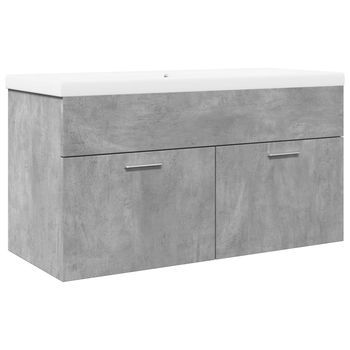 Mueble De Baño | Armario De Baño Con Lavabo Integrado Gris Hormigón