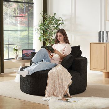 Sillón Convertible En Chenilla, Suave Y Moderno, Sin Montaje, Para Salón, Dormitorio Y Lounge