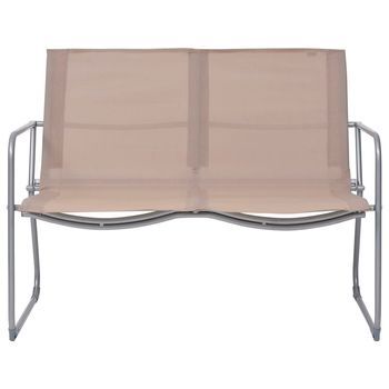 Conjunto De Muebles De Jardín 4 Uds | Mesa Y Sillas Tela Y Acero Taupe