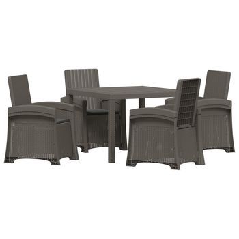 Conjunto De Comedor De Jardín 5 Uds. Gris Claro Y Antracita Pp Vidaxl