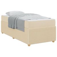 cama individual  cama para adulto  estructura de cama con colchon crema 80 x 200 cm tela
