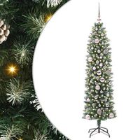 arbol navideno artificial delgado con 150 led verde y 150 cm vidaxl