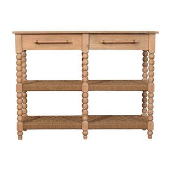 Consola De Madera Maciza, Muebles Artesanales, Yute Savoy Bobbin