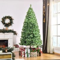 arbol de navidad artificial de pet metal homcom o100x210 cm-verde