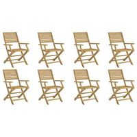 8 uds sillas de jardin  silla de exterior  sillon jardin plegables madera acacia 545x615x865cm