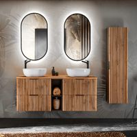conjunto mueble doble lavabo 140cm tableros de melamina y mdf madera
