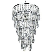 lampara de techo arana cascada metal plateado 100 cm cristal estilo glam entwash