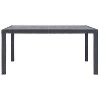 mesa de jardin  mesa de exterior de plastico aspecto ratan marron 150x90x72 cm