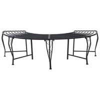 banco de arbol 4-numero de plazas 160 x 80 x 44 cm acero negro vidaxl