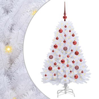 Árbol De Navidad Artificial Con Ramas Articuladas Blanco 120 Cm Vidaxl