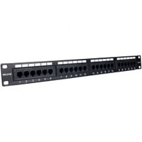 patch panel phasak pu 2420 24 puertos cat6 1u utp dual rack 19r metalico negro