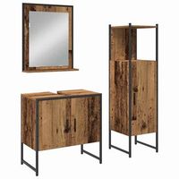 juego de muebles de bano  armario de bano 3 piezas marron madera contrachapada