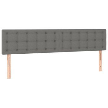 Cabecero Cama Mueble De Dormitorio Con Led De Tela Oscuro 180 X 5 X 78/88 Cm Gris M02_0000770