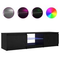 gabinete de tv negro 140 x 385 x 36 cm madera contrachapada