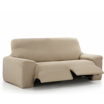 Funda De Sofá Relax Elástica Vega Para Sofá De 3 Plazas Con 2 Reposapiés Lino