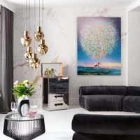 pintura elefante flores de noche 120x160cm