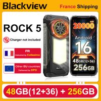 telefono resistente blackview rock 5 android 16 48 gb 1236  256 gb pantalla 24k de 678 linterna de camping bateria 20000mah carga 33w camara 108mp nfc reconocimiento de huellas