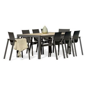 Conjunto De Comedor De Jardín 8 Plazas Con Tablero Cerámica