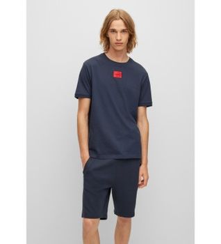 HUGO para hombre. 50447978 Camiseta Diragolino marino (M), Casual, Algodón, Manga corta, Sostenible