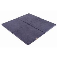 meowbaby alfombra de juego para ninos cuadrado terciopelo gris azul