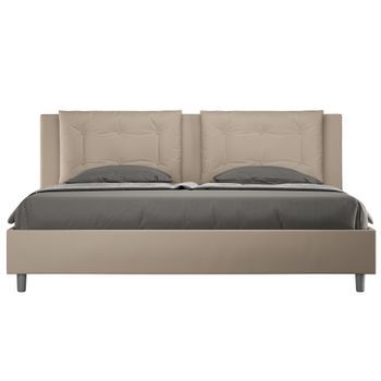 Cama King Size Italiana De Piel Sintética Andry-color Beige Claro-ropa De Cama 180x200 Cm