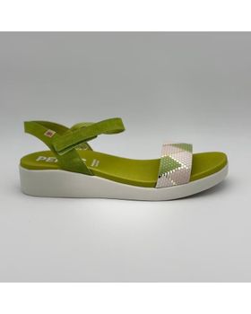 de PEPE MENARGUES MUJER SANDALIAS 10532 BANDA SERRAJE HOJA MILOS BLANCO VERDE